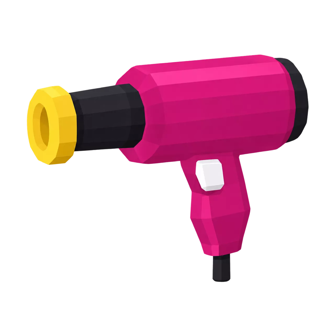 Magenta Compact Hair Dryer with a yellow nozzle.